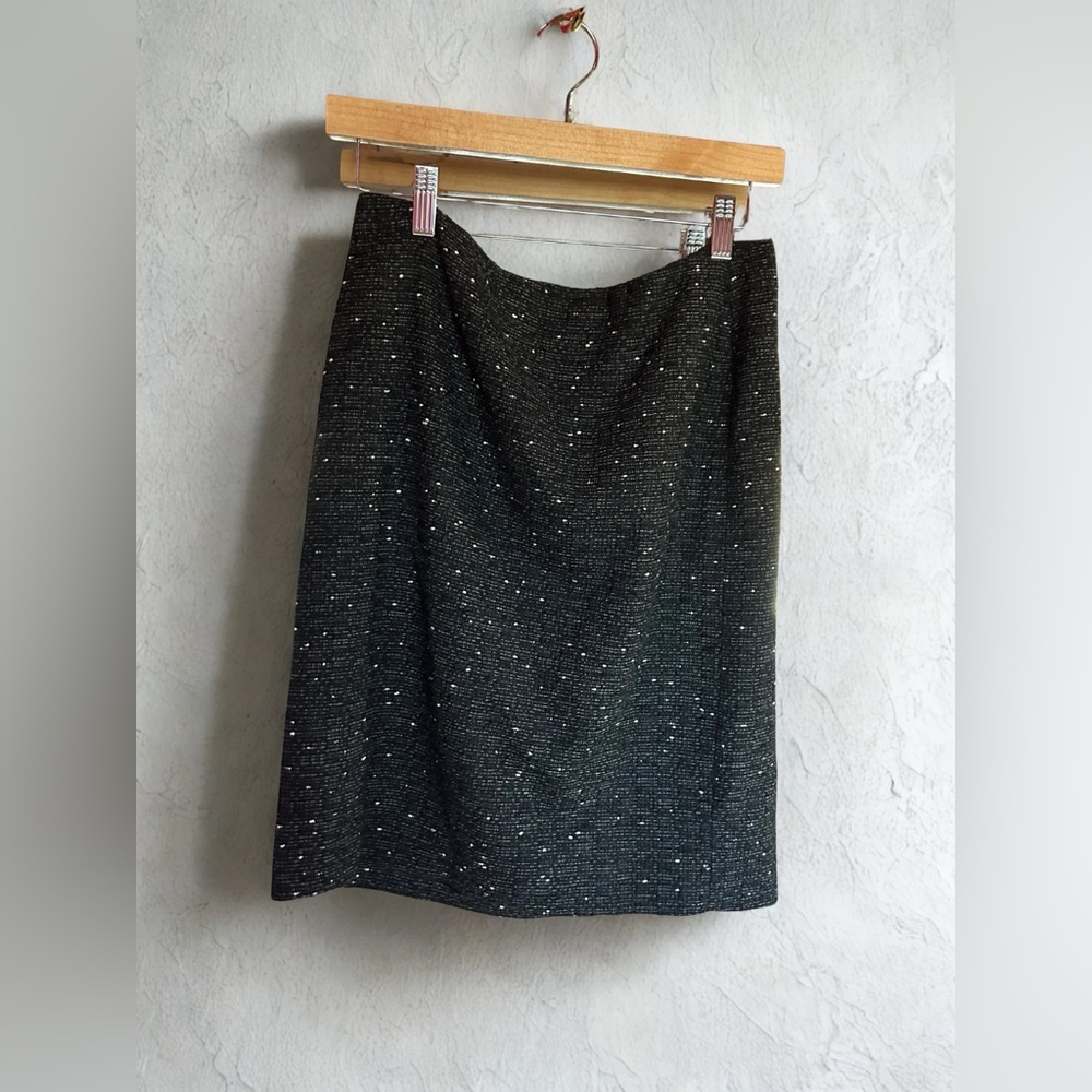 Ann Taylor Black and White Tweed Pencil Skirt